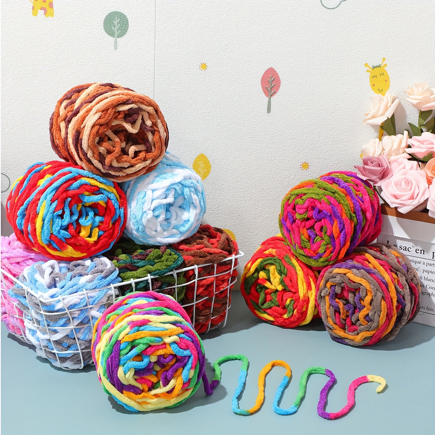 Chunky Chenille Yarn 1470 Yards Bulky Soft Velvet Crochet