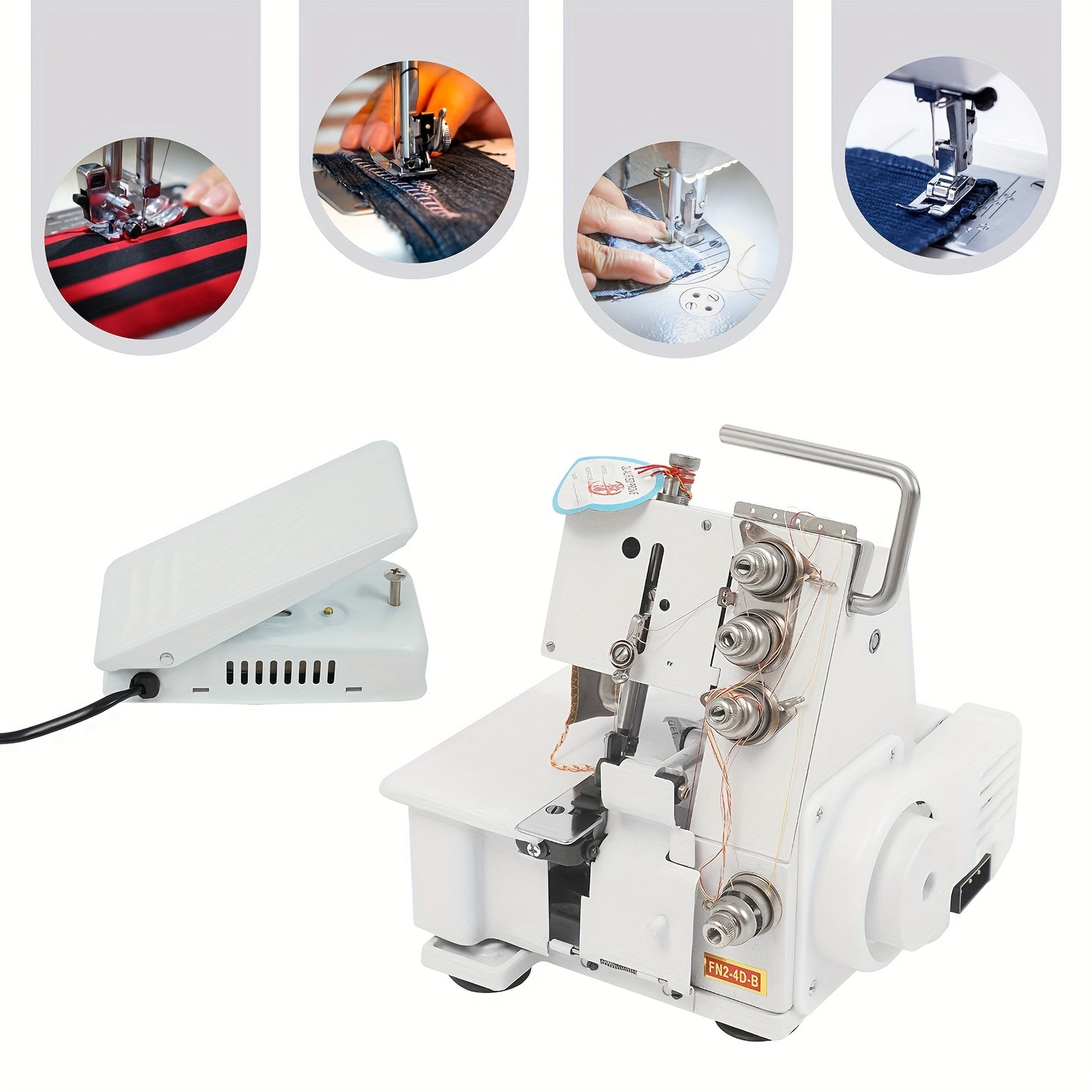 White 100W Electric Sewing Machine With Foot Controller