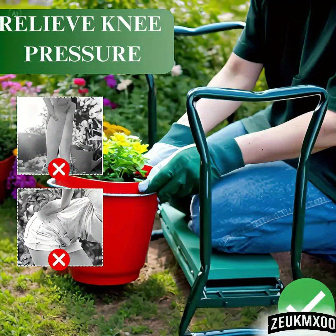 Foldable Garden Kneeling Chair With Tool Bags And Storage