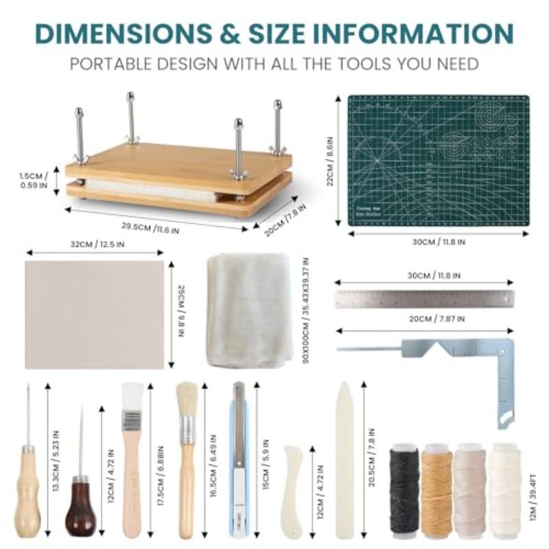 67 Piece Book Binding Kit With Cutting Mat And Press System