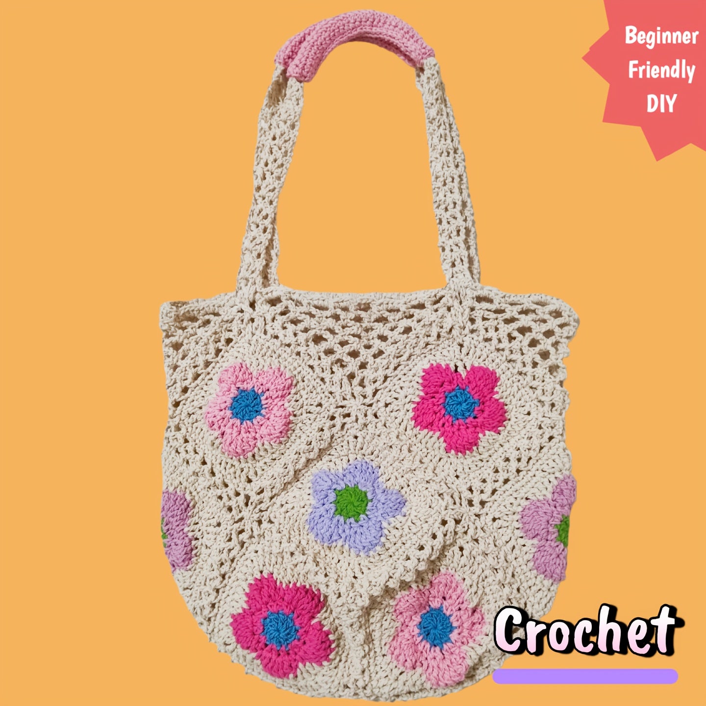 Floral Crochet Bag Kit For Beginners With Premium Yarn