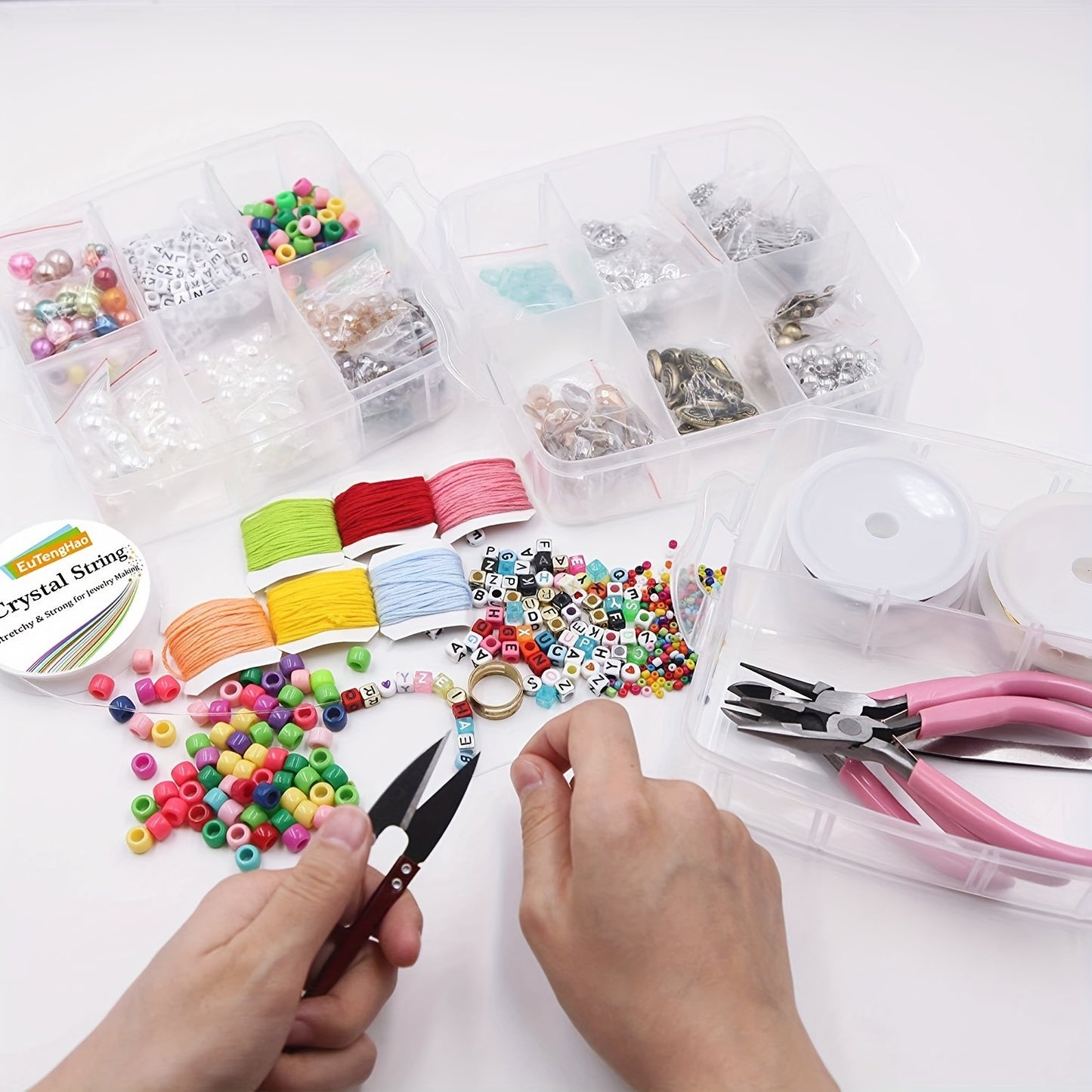 1171 Pcs DIY Jewelry Kit With Beads Charms And Tools