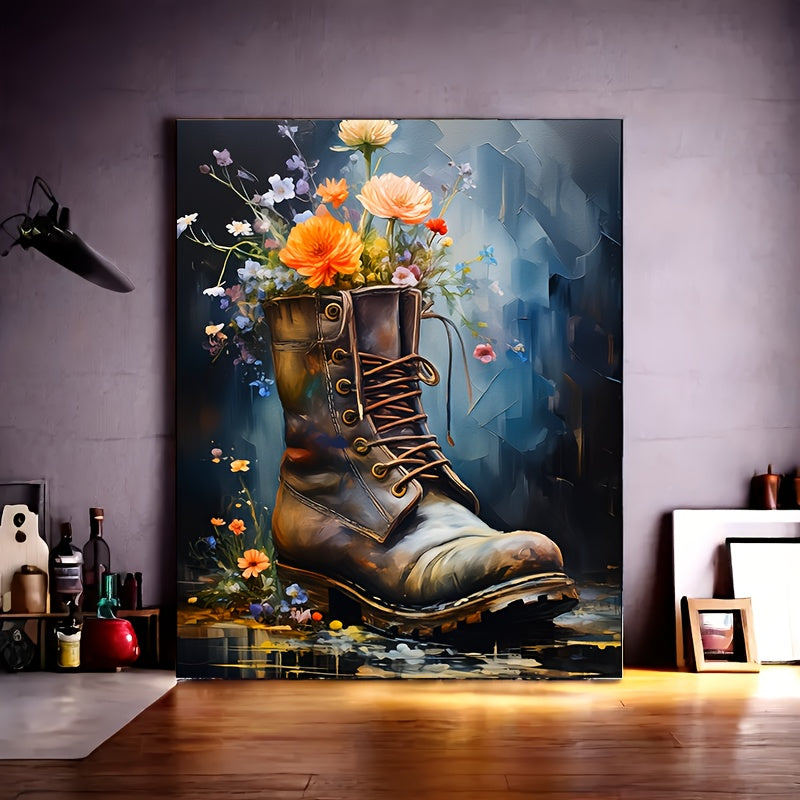 Floral Boot Paint By Numbers Kit For Adults Acrylic Set