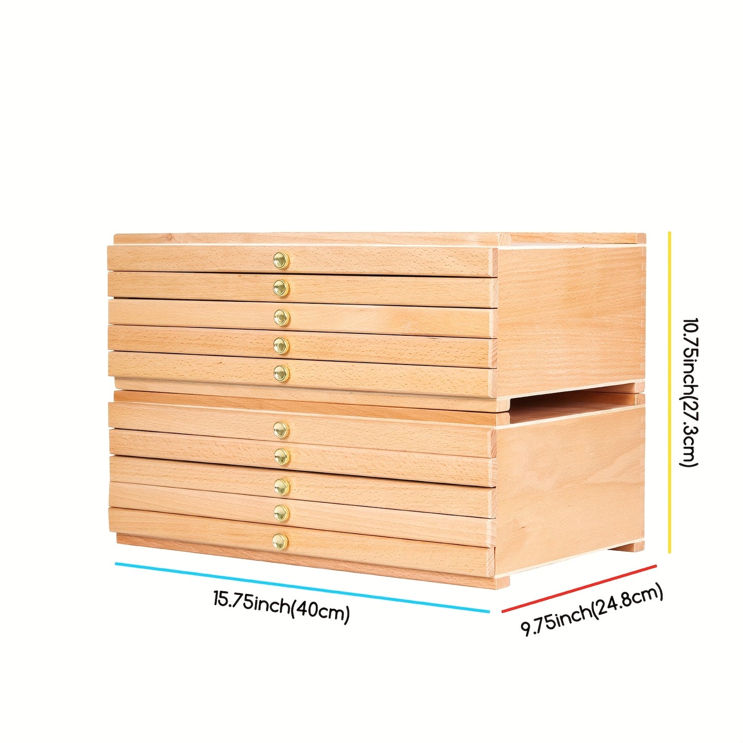 Meeden Wooden Artist Supply Box With Drawers For Tools