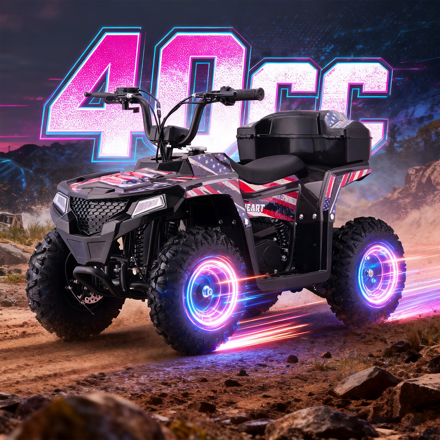 40CC 4-Stroke Kids Off-Road Quad Bike With Knobby Tires