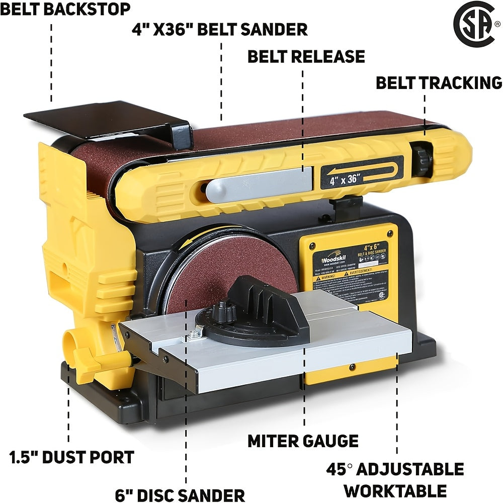 Bucktool Four Point Five Amp Belt Disc Sander With Base