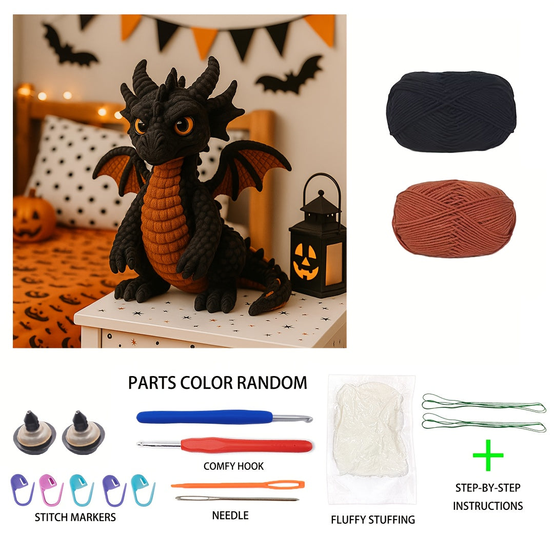 Evil Magmatic Dragon Crochet Kit With Hooks And Yarn