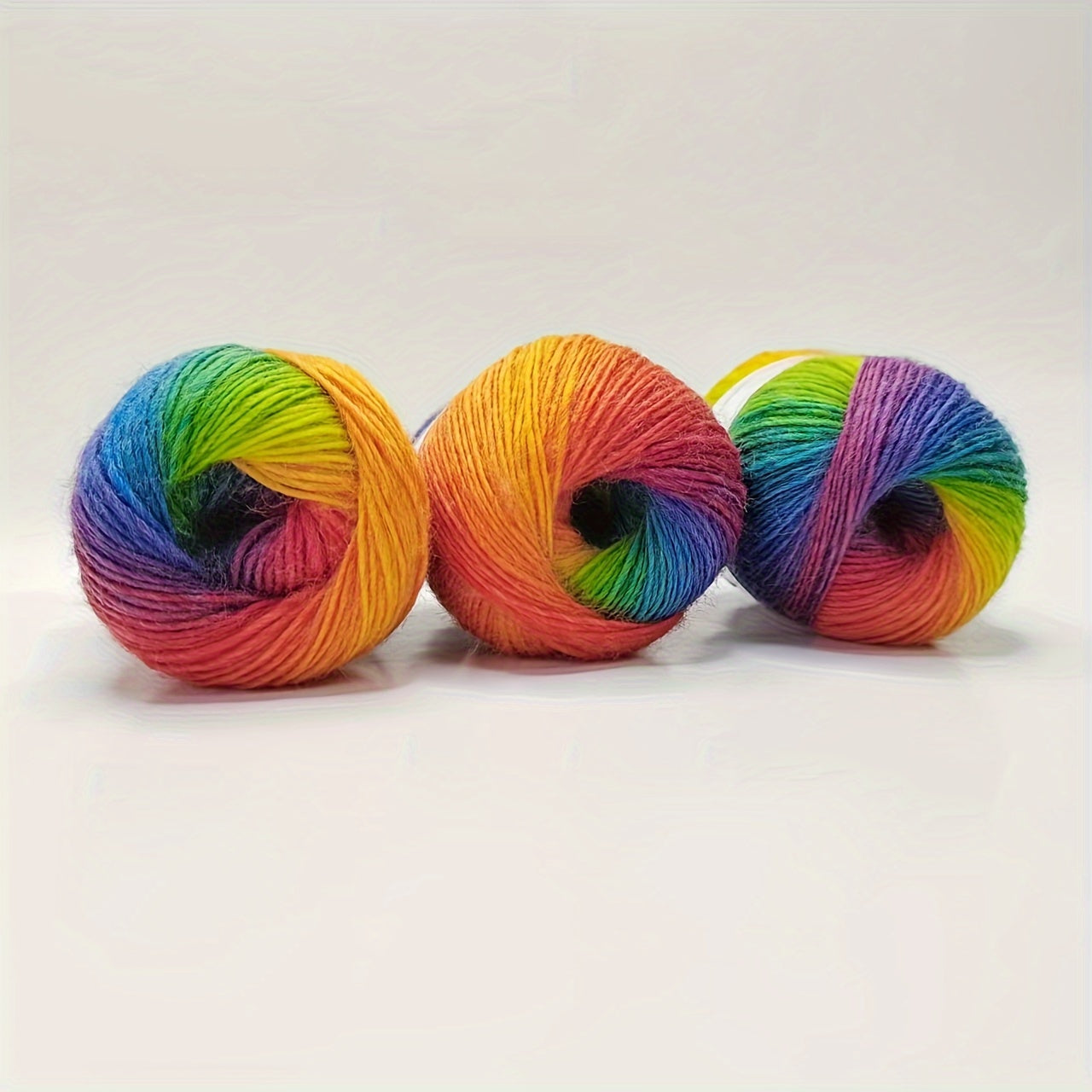 Rainbow Hand Spun 100 Percent Wool Yarn 3 Pack Knitting