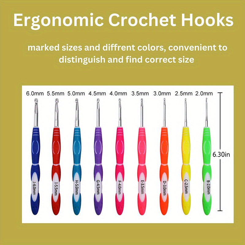 Beginner Crochet Kit With Yarn And Soft Handle Tools
