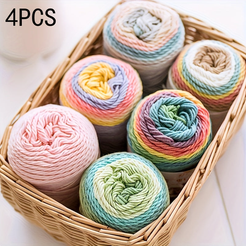 Rainbow Milk Yarn 4 Pack 5 Strands Each For Knitting