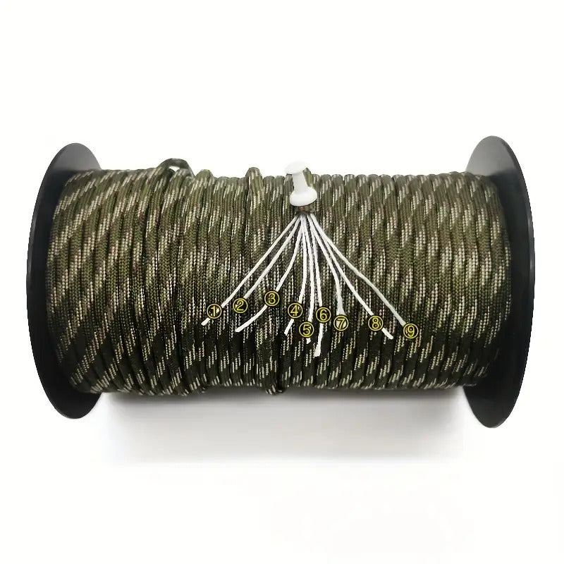 9 Core Heavy Duty Rope 4mm 1968 Inch Black Survival Cord