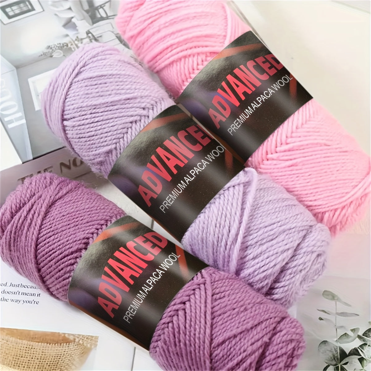Soft Alpaca Wool Yarn 5 Balls Worsted Crochet Yarn Shawls