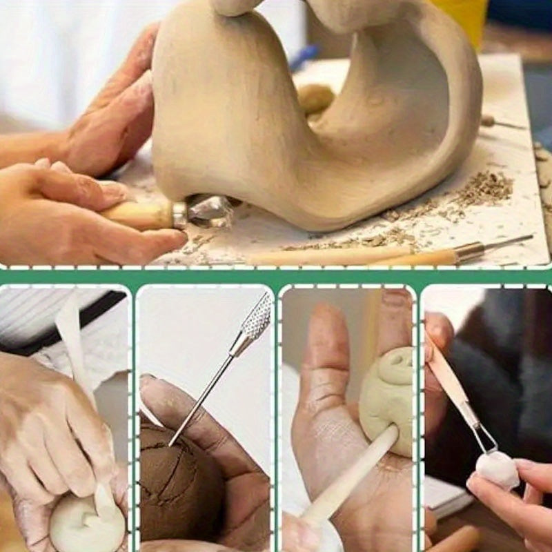 43Pcs Pottery Tools Kit For Air Dry Clay And Sculpting