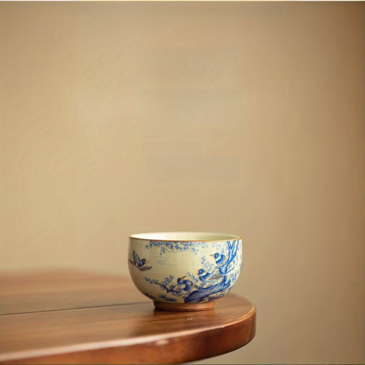 Chinese Retro Ceramic Tea Bowl Imitation Song Ru Kiln Gift