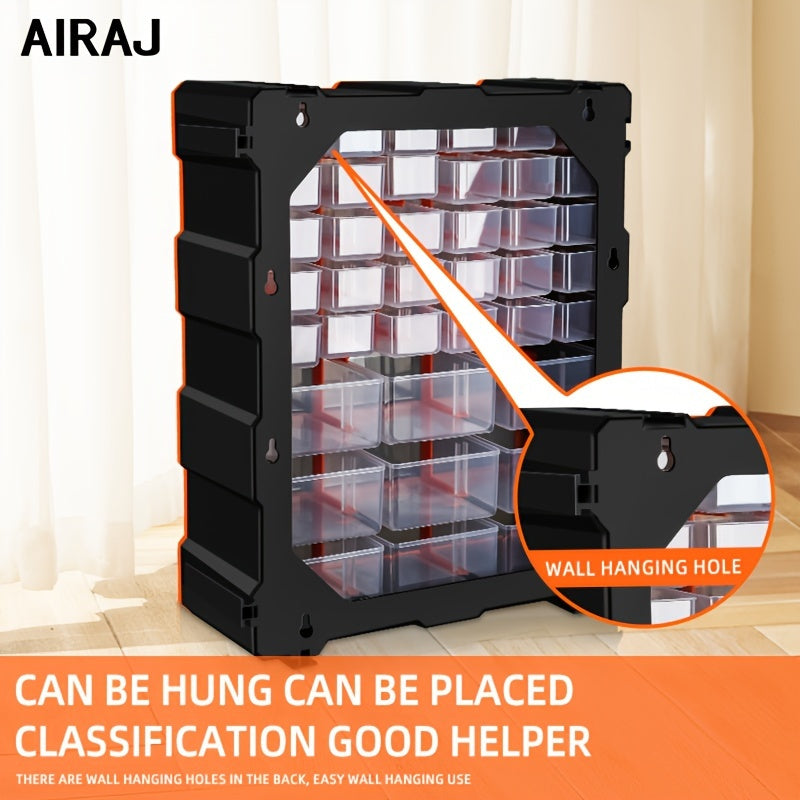 AIRAJ 39-Drawer Orange Plastic Storage Organizer Wall Mount