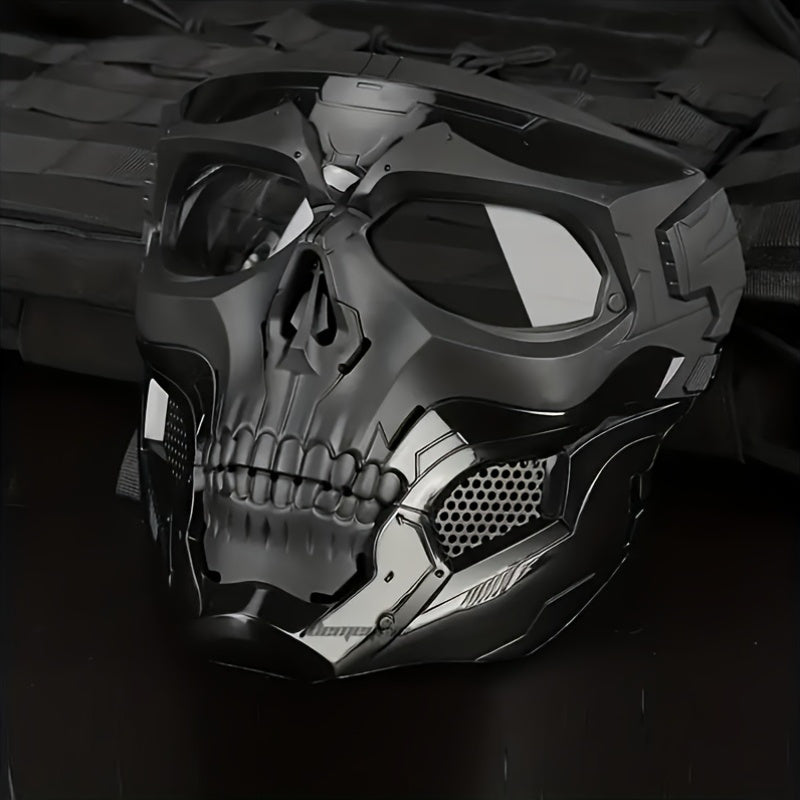 Adjustable Black Skull Mask Helmet Set for Cosplay Halloween