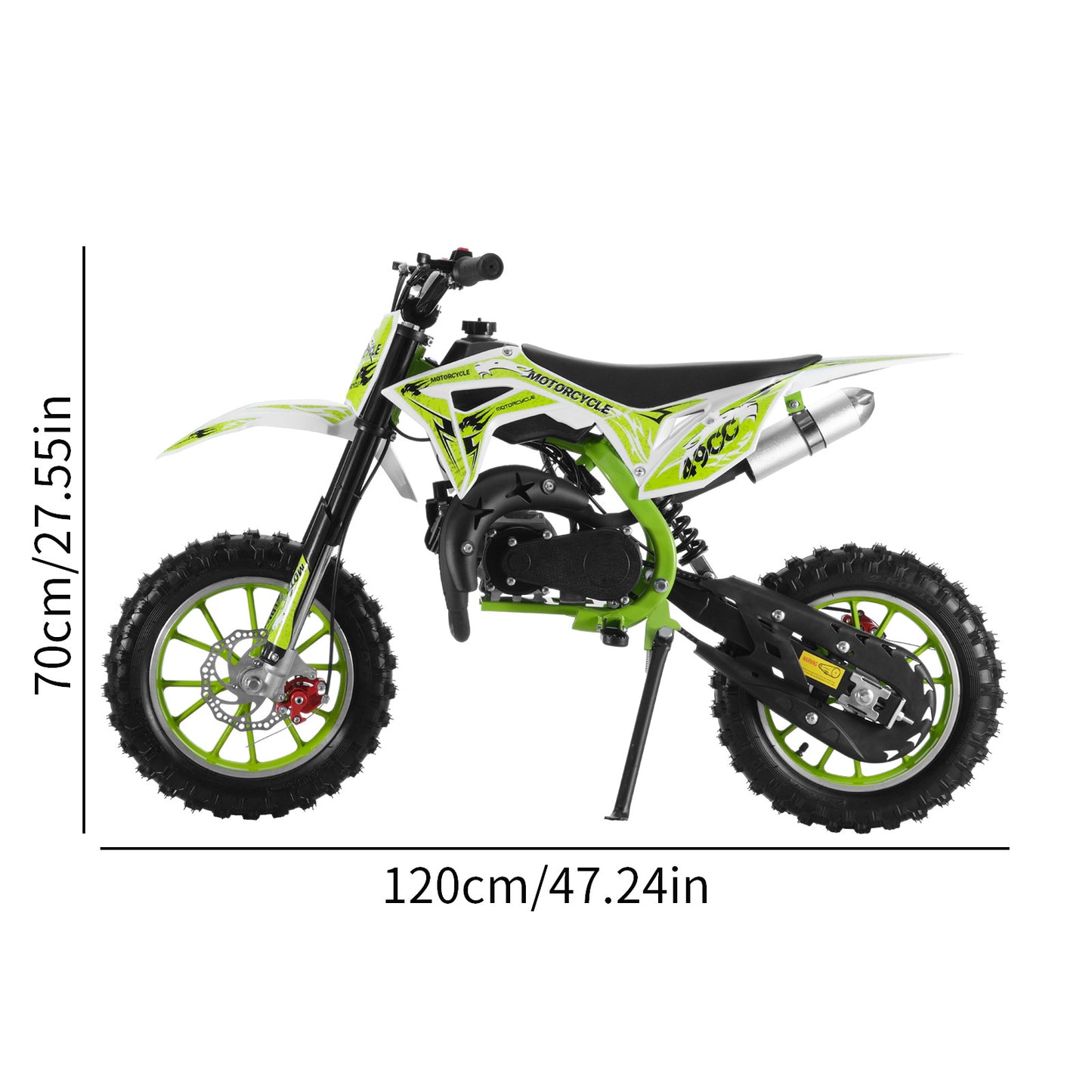 Gas-Powered Red 49cc 2-Stroke Kids Mini Motocross Bike