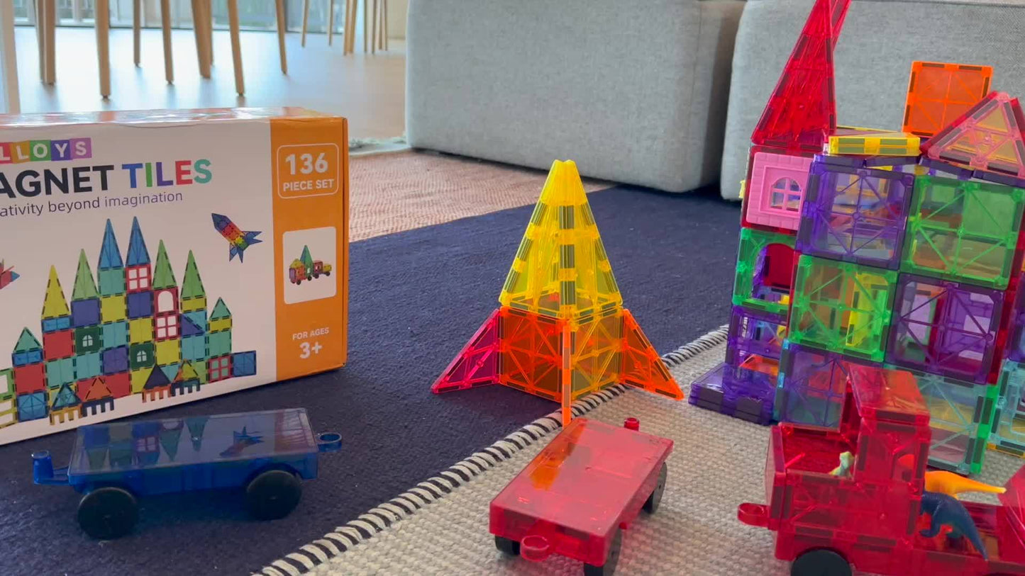 Magnetic Tiles Building Blocks Set 136 106 Pieces STEM Toys
