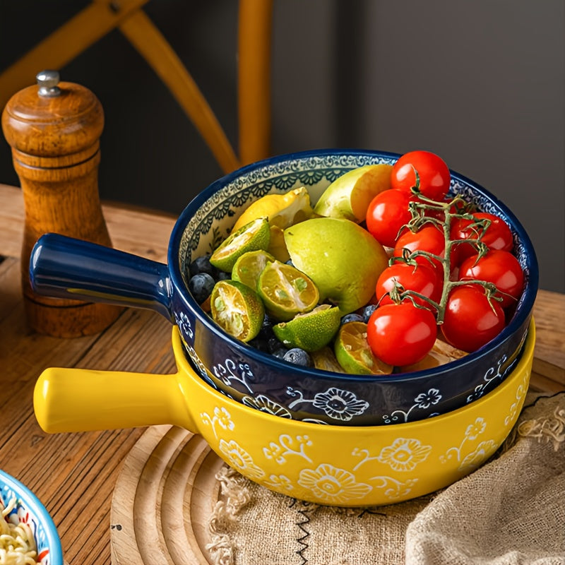 Zenora Bohemian Ceramic Bowls With Handle Heatproof Deep