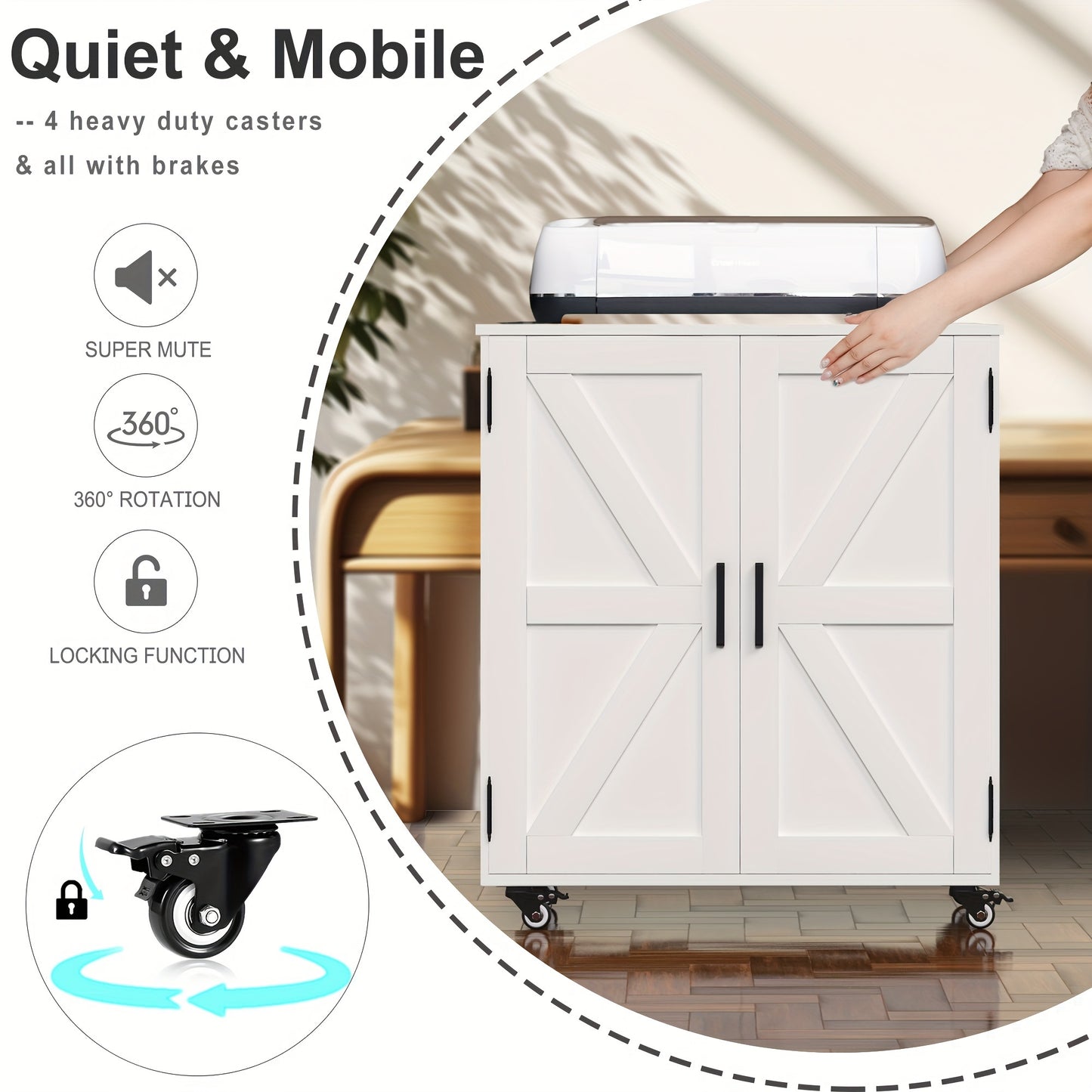 Modern Farmhouse Craft Cart With 25 Vinyl Holders