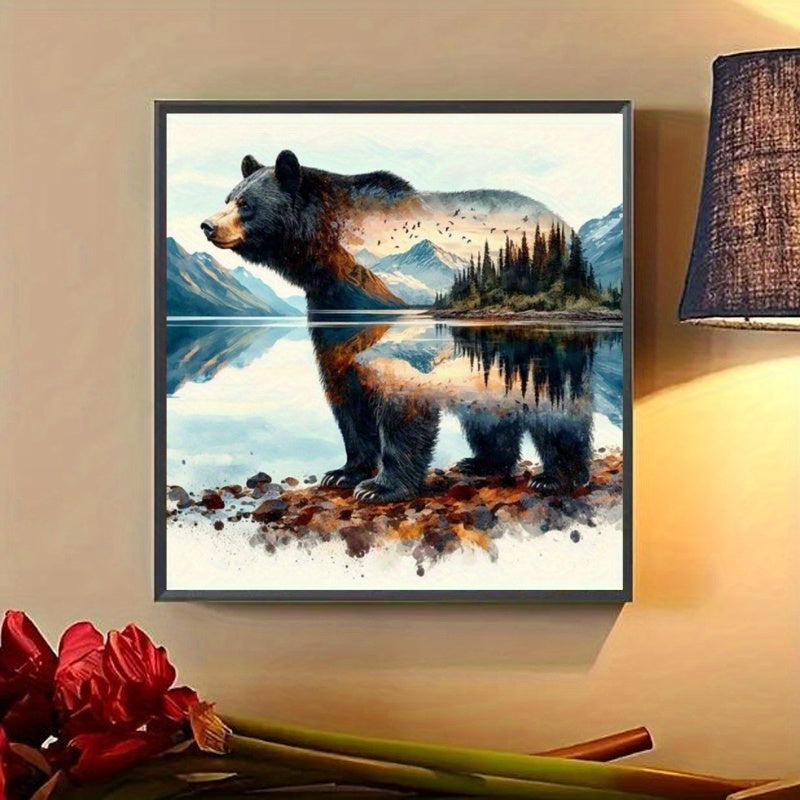 DIY 5D Round Diamond Painting Kit Majestic Bear Landscape