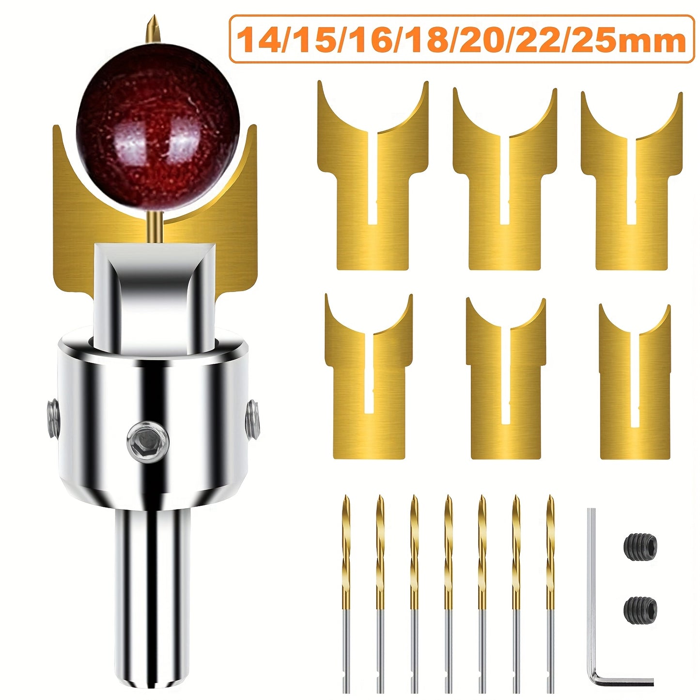Wooden Bead Maker Drill Bit Set With Carbide Ball Blade