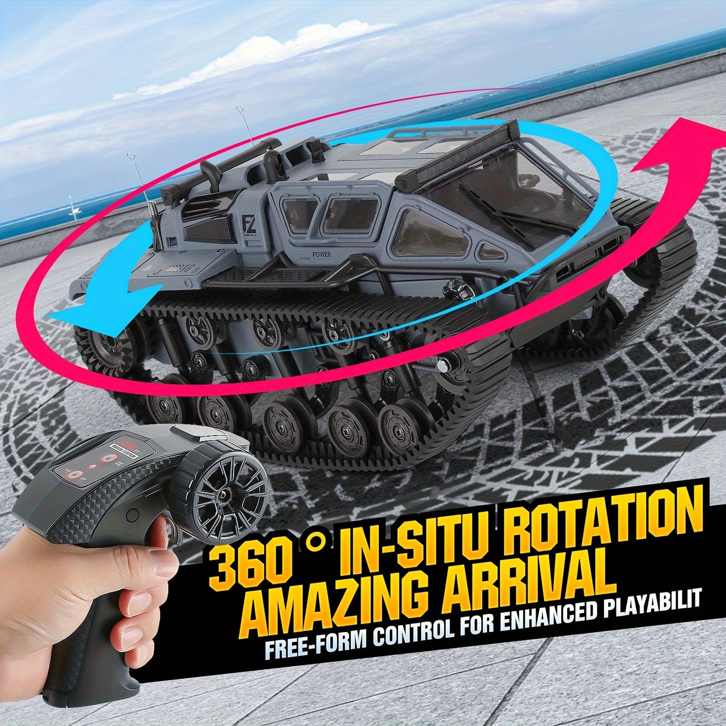 RC Tracked Tank Remote Control Offroad Car With LED Lights