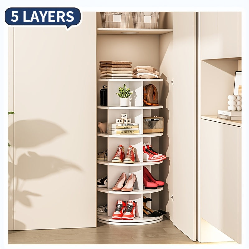 Rotating Shoe Rack Tower 5 Tier Spinning Organizer Entryway