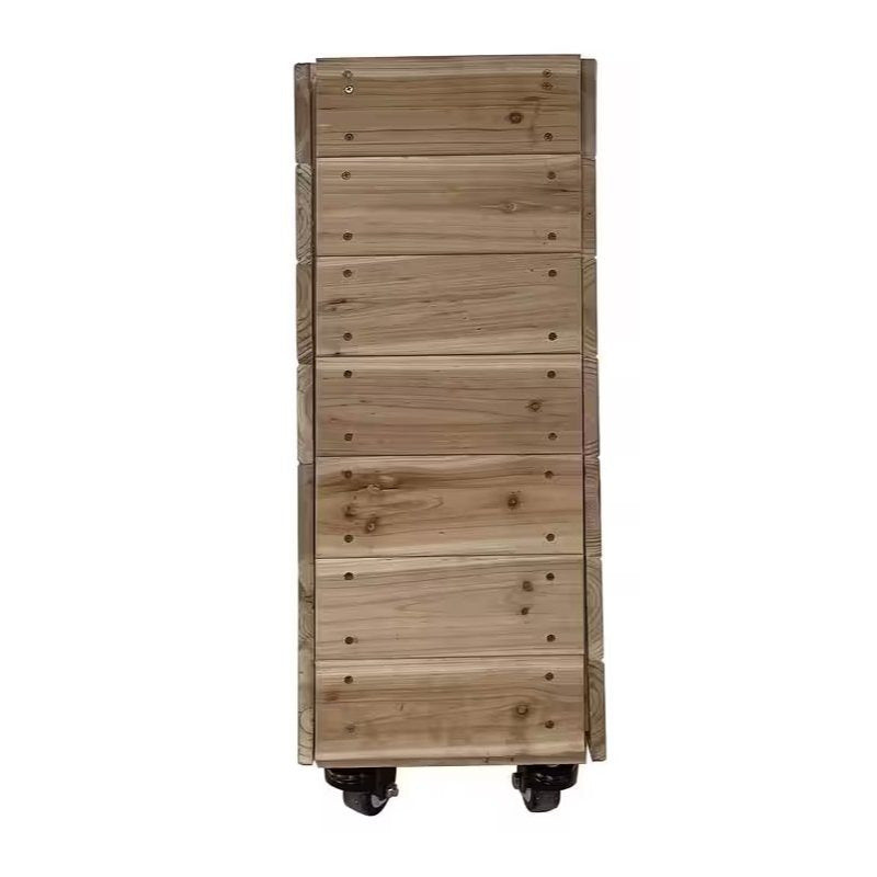 Unfinished Wooden Planter Box With Wheels Garden Bed