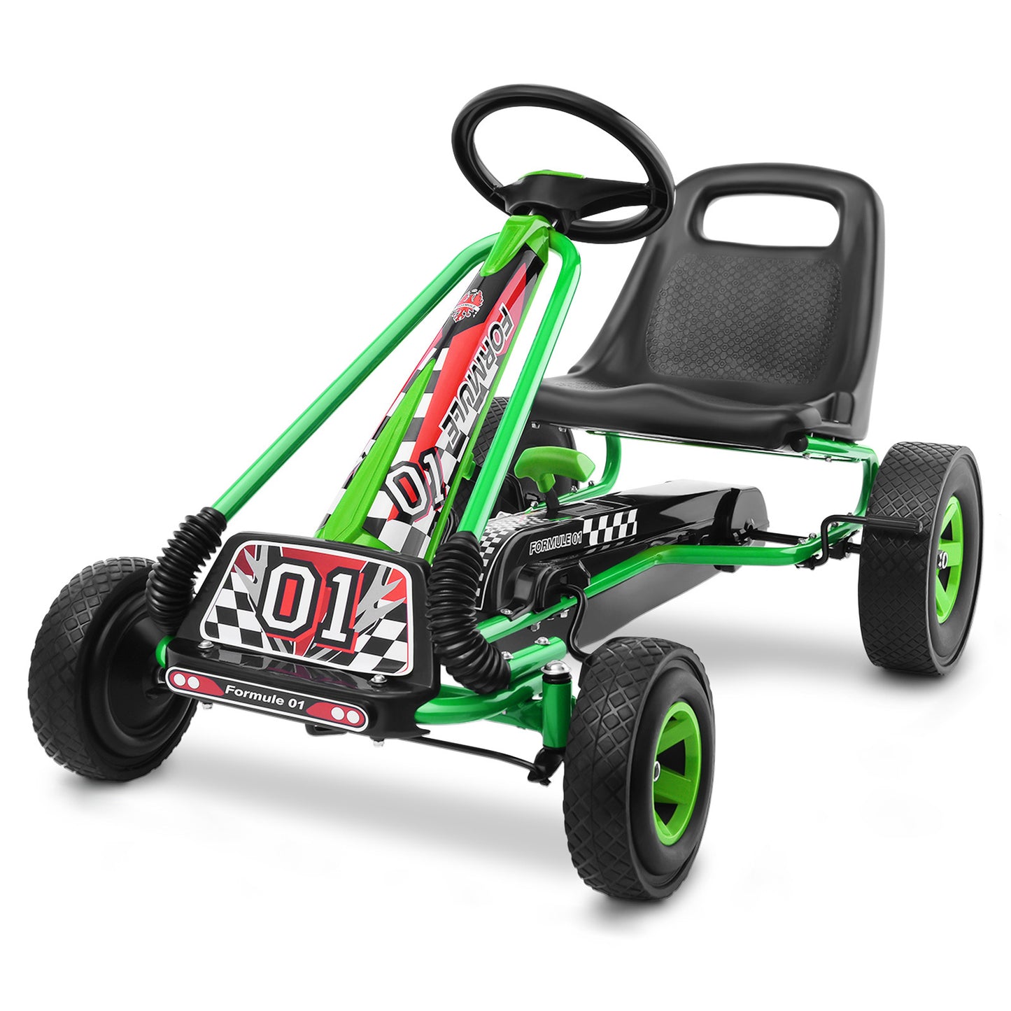 COSTWAY Kids Pedal Go Kart For 3-8 Years, Adjustable Seat