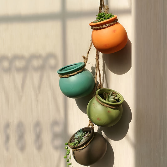 Fiesta Terra Cotta Planters Dangling Southwestern Pots