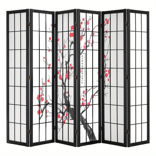 Happybuy Wood Folding Room Divider Screen 3 to 6 Panels