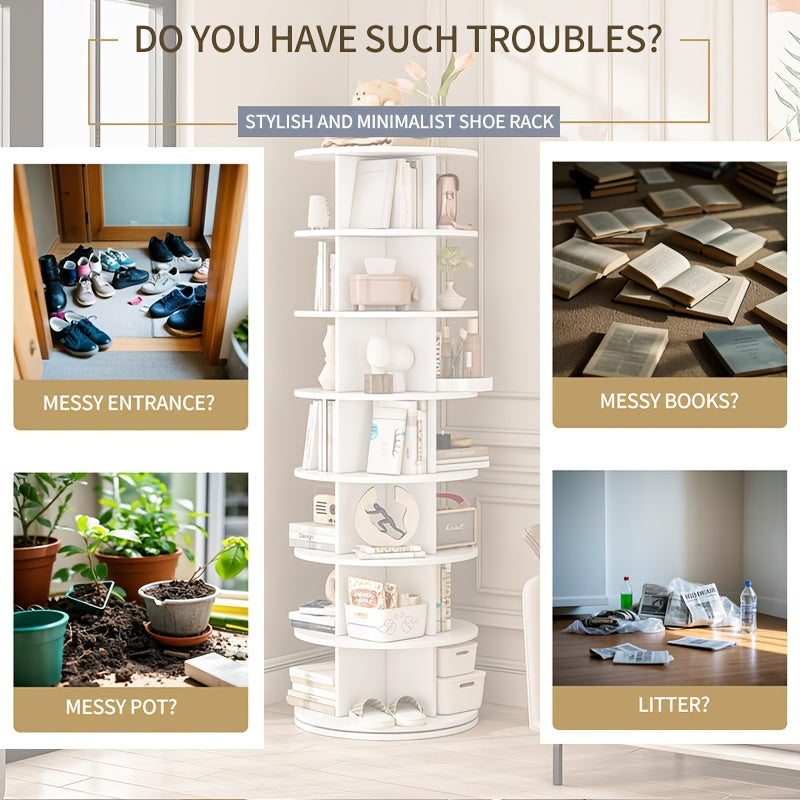 Rotating Shoe Rack Tower 5 Tier Spinning Organizer Entryway