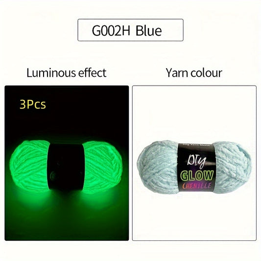 Glow In The Dark Chenille Yarn Set Neon Colors For Crafts