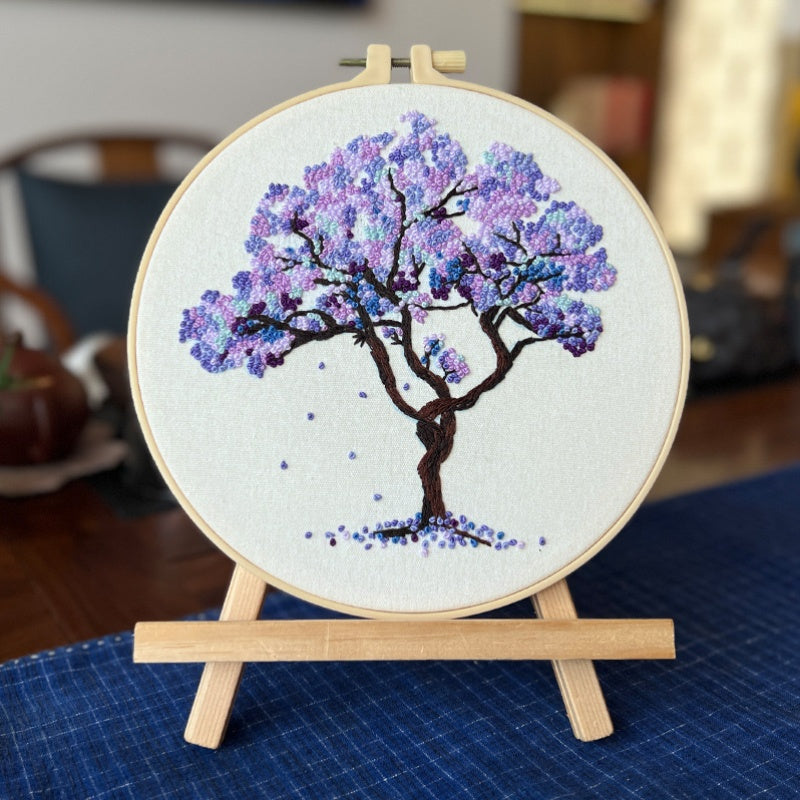All Season Tree Cross Stitch Kit With Pre Printed Fabric