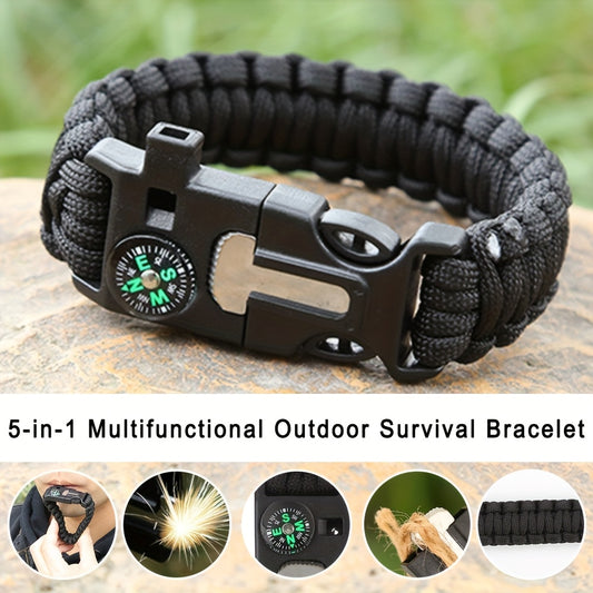 4 Color Paracord Bracelet Kit 5 In 1 Compass Saw Whistle