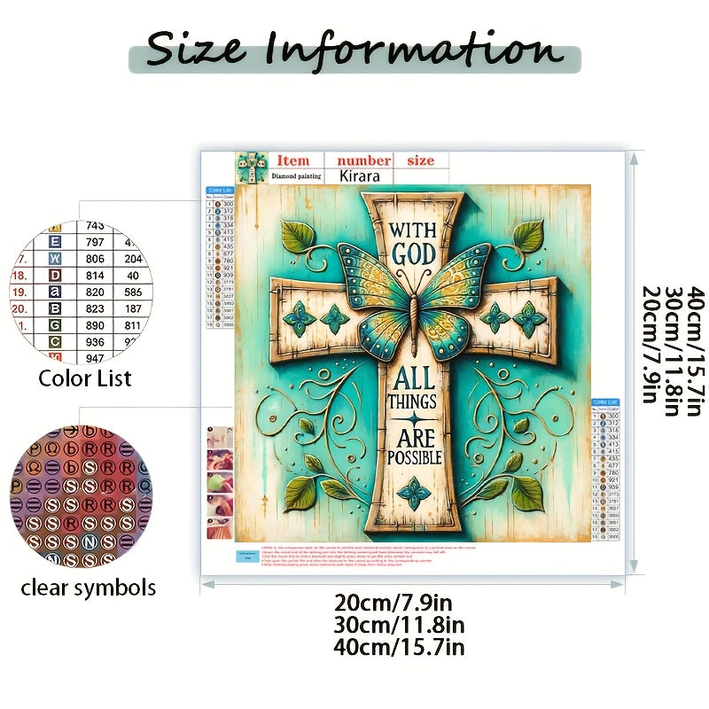 5D Diamond Painting Kit Cross Under Gods Protection