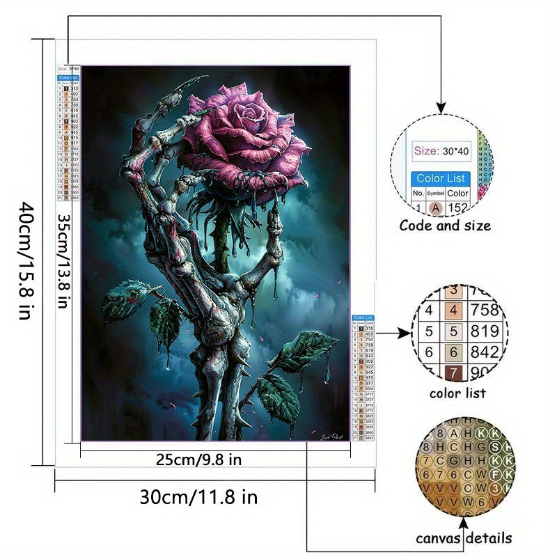 5D Diamond Painting Kit Floral Pattern For Beginners Round
