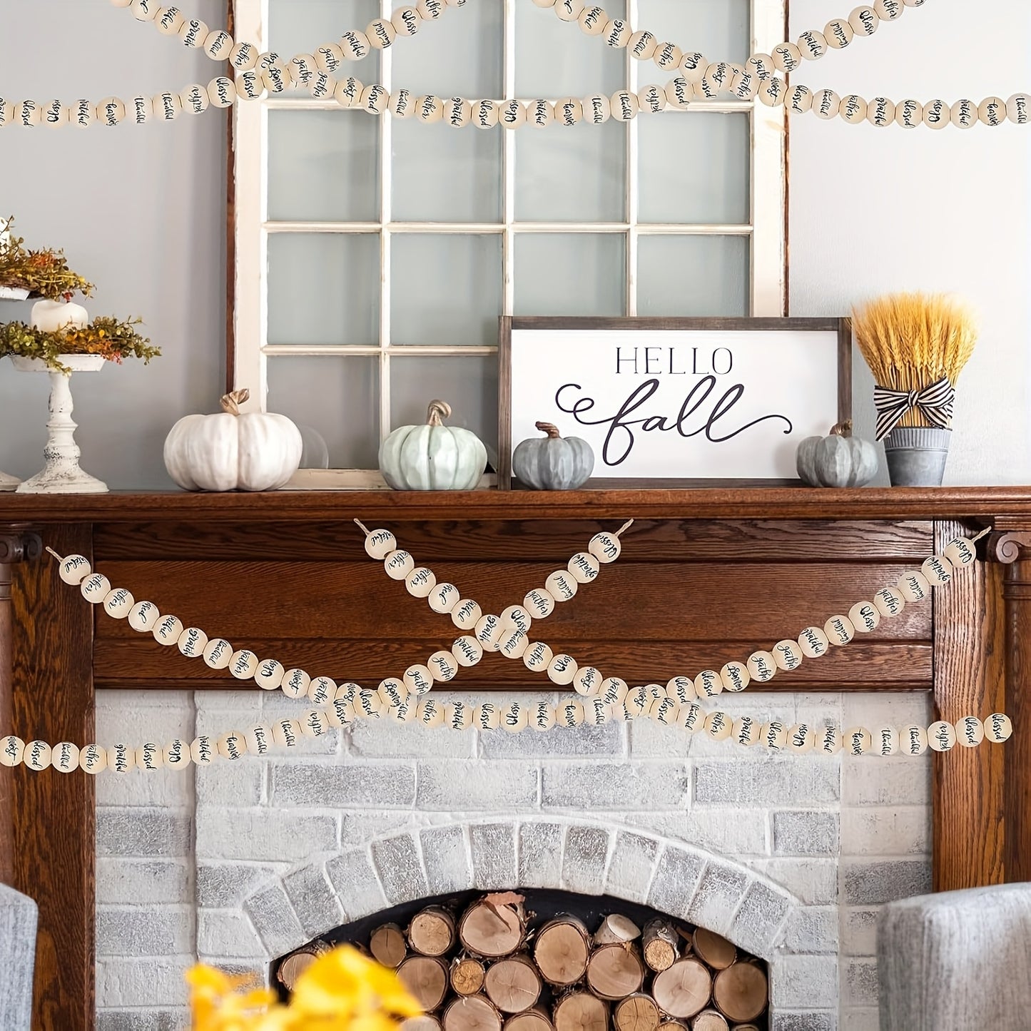 Rustic Wooden Beads 16mm Craft Beads Blessed Grateful