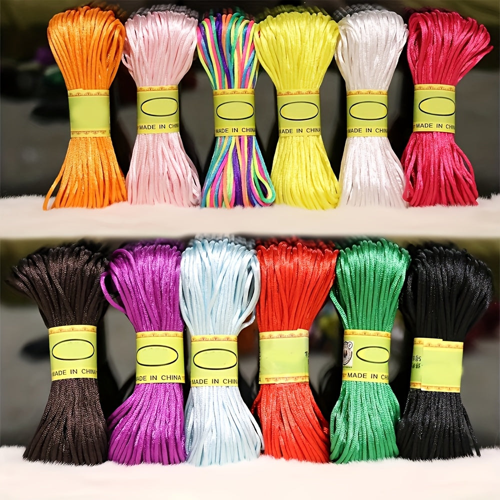 Satin Nylon Rope 20 Yard 10 Pack for Jewelry Weaving DIY