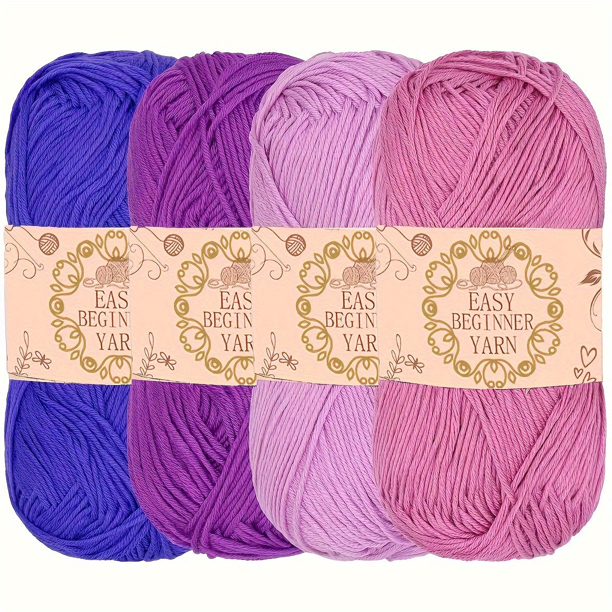 Cozy Acrylic Yarn Set Four Pcs For Crochet And Knit