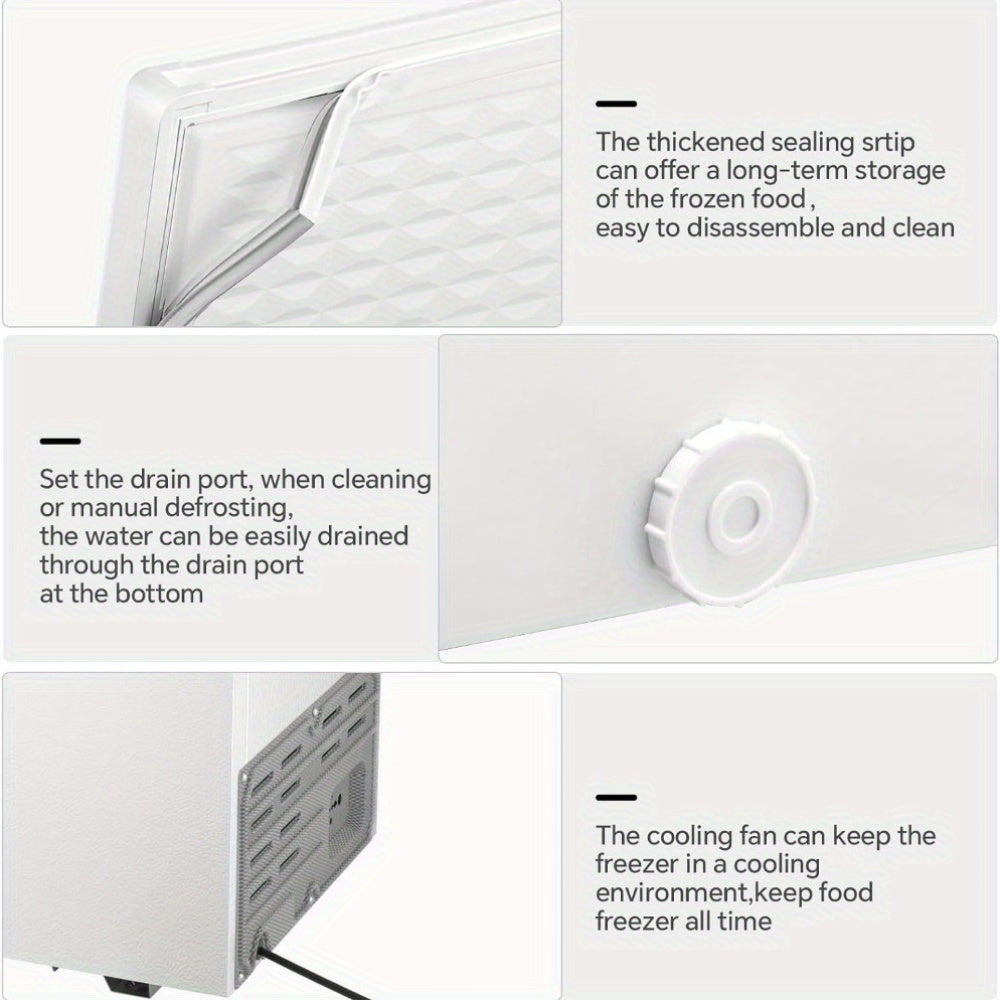 KNDKO 1.8 Cu Ft Chest Freezer With Removable Basket Black