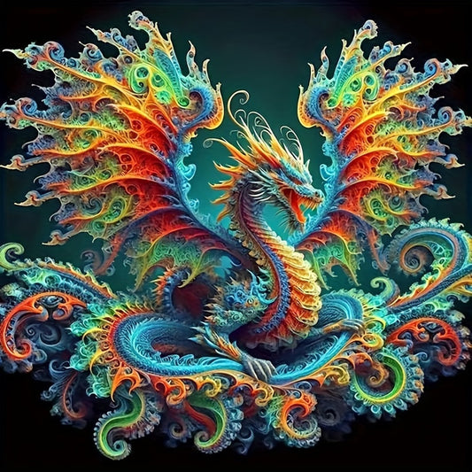 5D Diamond Painting Kit Dragon Wall Art Waterproof Canvas