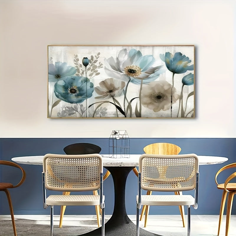 Halloween Diamond Painting Kit Blue Flowers and Leaves Decor