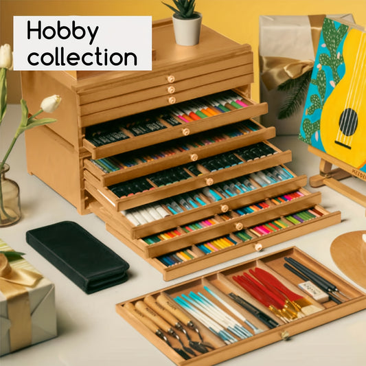 Meeden Wooden Artist Supply Box With Drawers For Tools