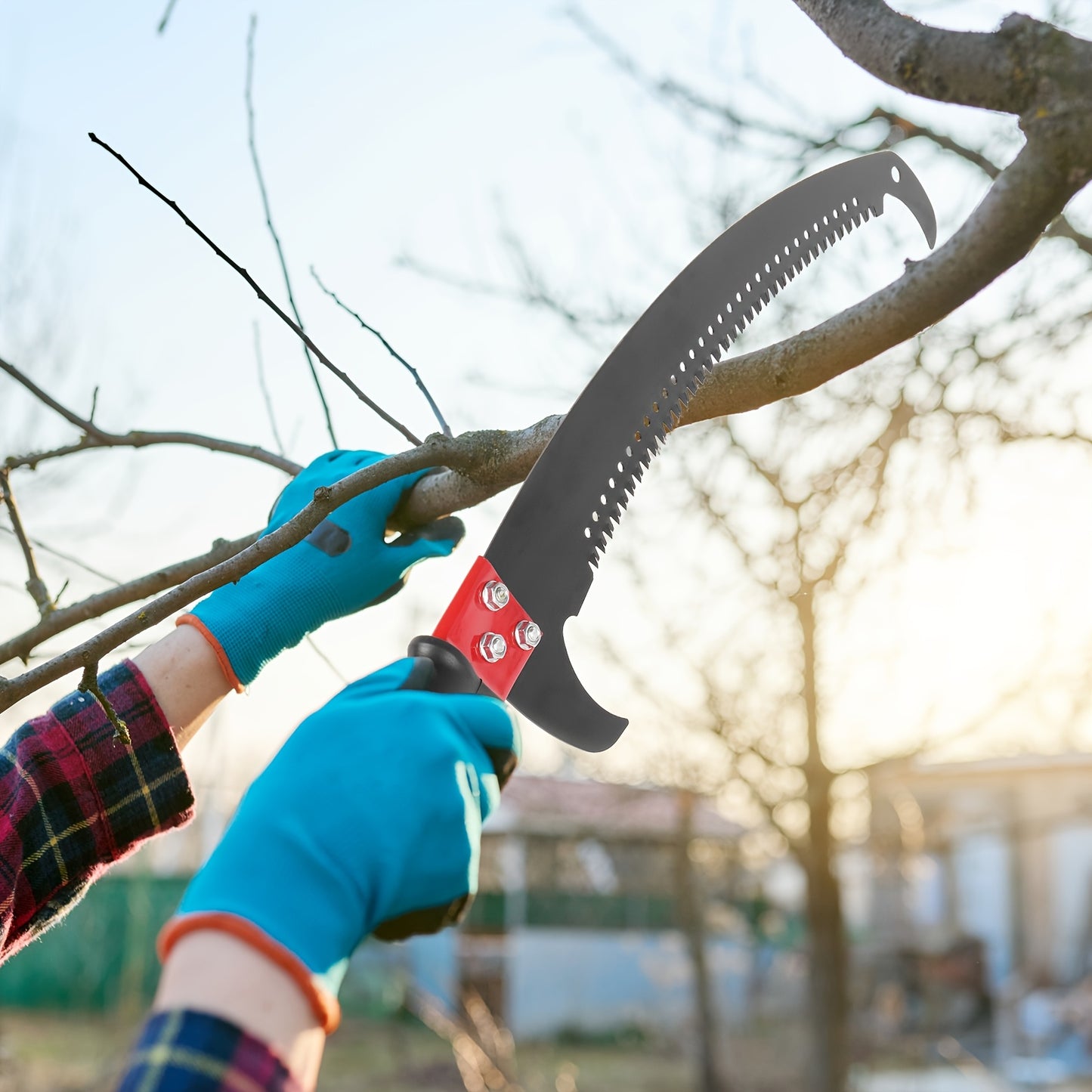 26ft Adjustable Pole Saw With Spiral Blades And Fiberglass