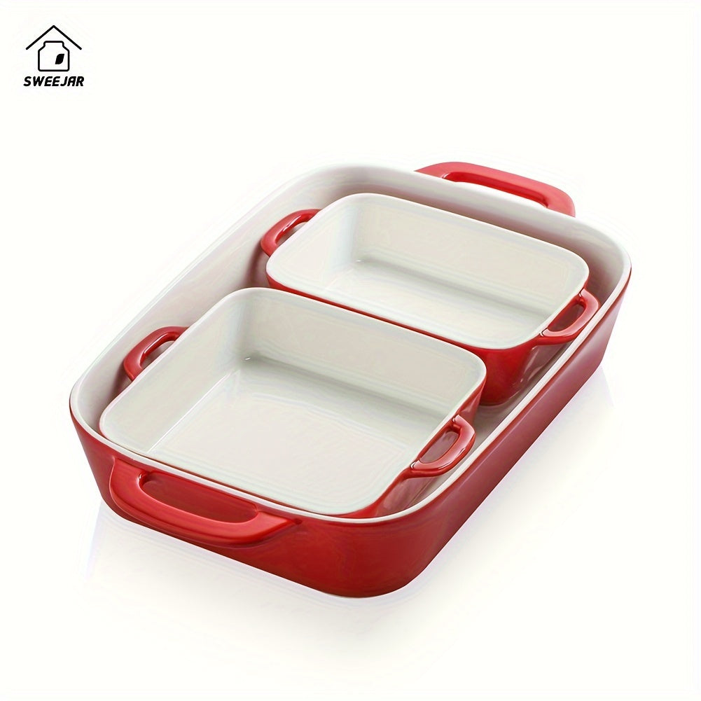 Sweejar Ceramic Bakeware Rectangular Dish 12.8x8.9 Inches