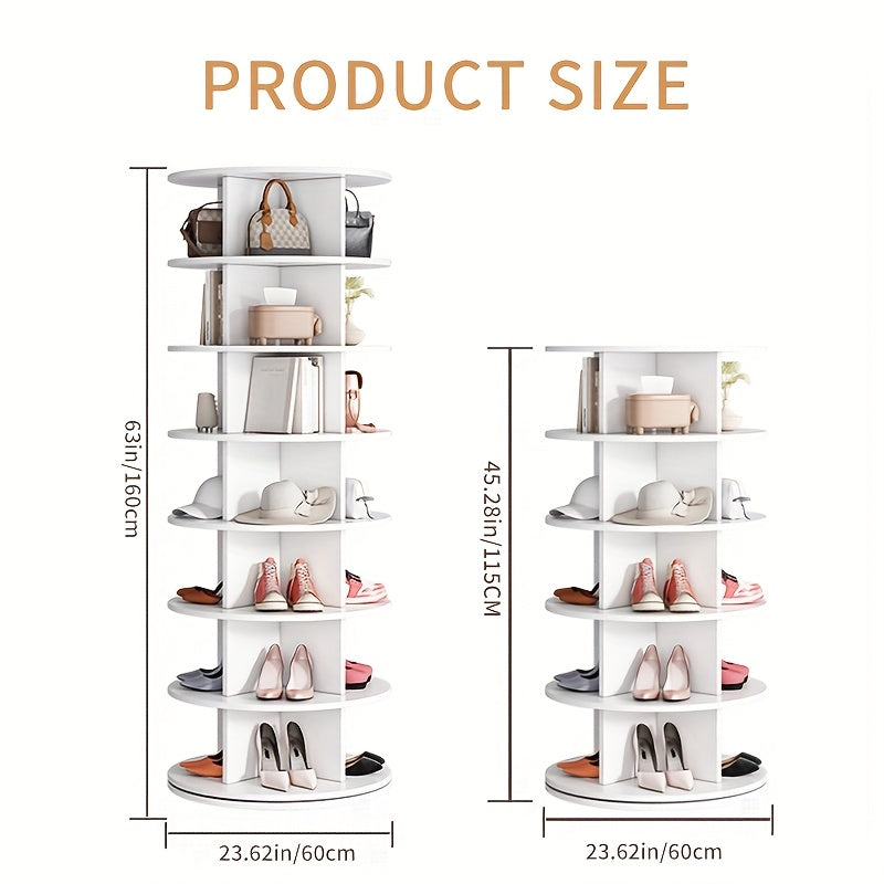 Rotating Shoe Rack Tower 5 Tier Spinning Organizer Entryway
