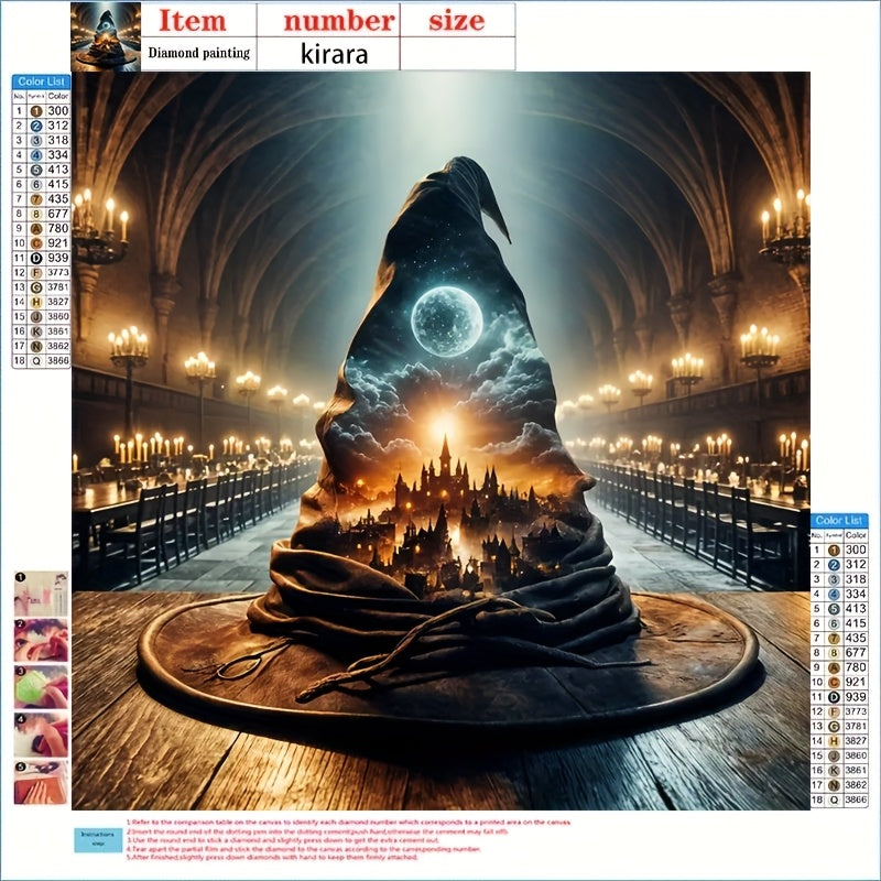 Round 5D Diamond Painting Kit With Frameless Canvas Decor