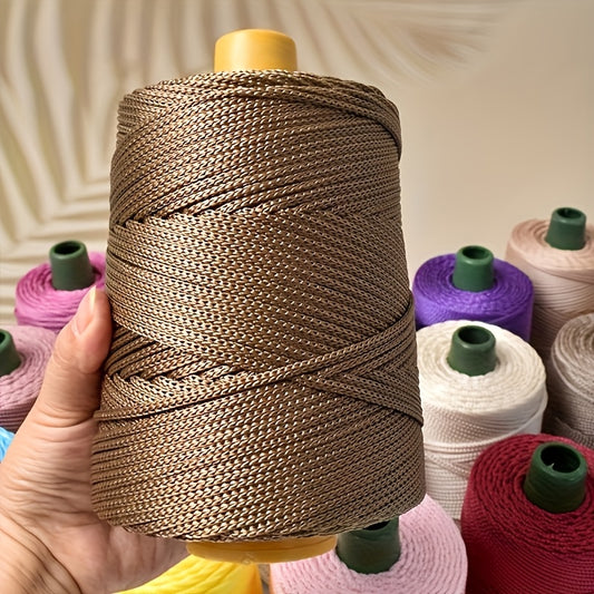 2 Pack 500g Polyester Yarn For Crafts Hats Bags Multicolor